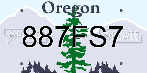 887FS7 Oregon License Plate