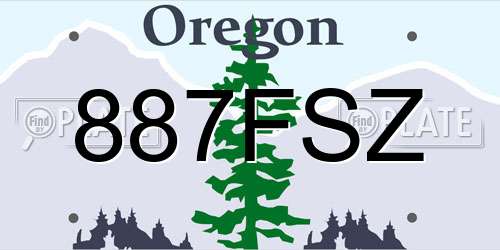 887FSZ Oregon License Plate