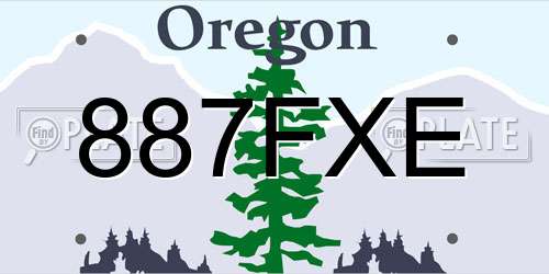 887FXE Oregon License Plate