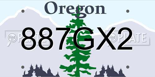 887GX2 Oregon License Plate