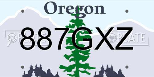 887GXZ Oregon License Plate