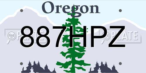 887HPZ Oregon License Plate