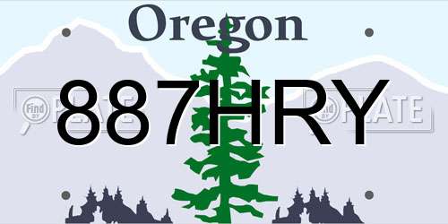 887HRY Oregon License Plate