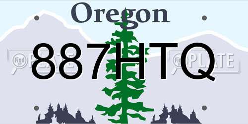 887HTQ Oregon License Plate