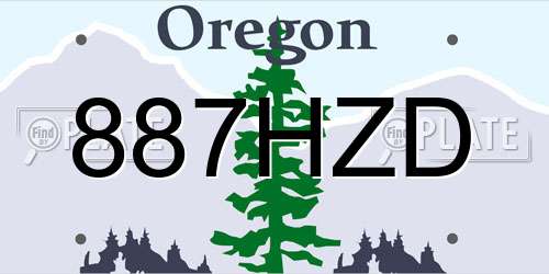 887HZD Oregon License Plate
