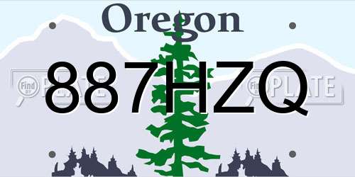887HZQ Oregon License Plate