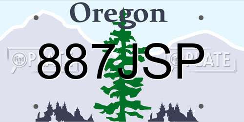 887JSP Oregon License Plate