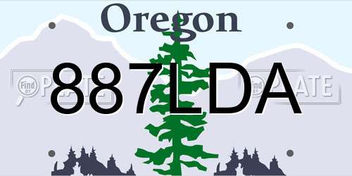 887LDA Oregon License Plate