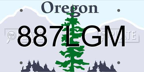 887LGM Oregon License Plate