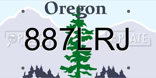 887LRJ Oregon License Plate