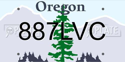 887LVC Oregon License Plate