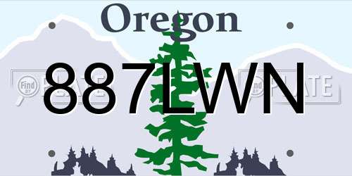 887LWN Oregon License Plate