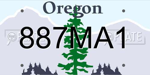 887MA1 Oregon License Plate