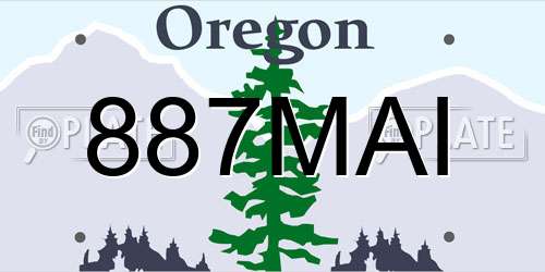 887MAI Oregon License Plate