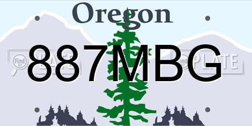 887MBG Oregon License Plate