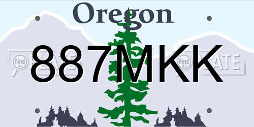 887MKK Oregon License Plate