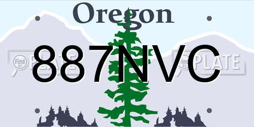 887NVC Oregon License Plate