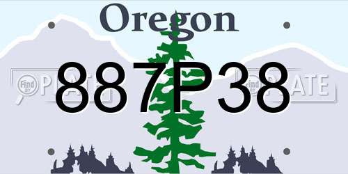 887P38 Oregon License Plate