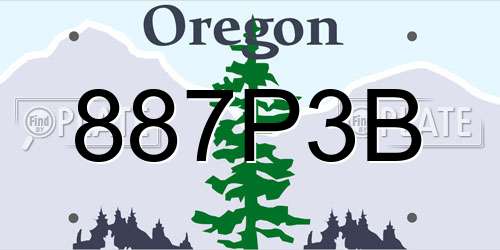 887P3B Oregon License Plate