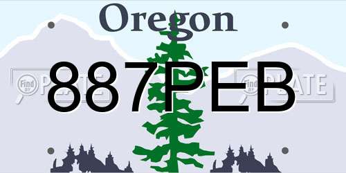 887PEB Oregon License Plate