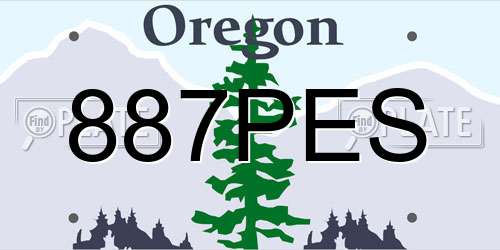 887PES Oregon License Plate