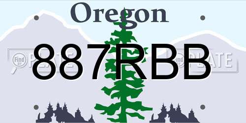 887RBB Oregon License Plate