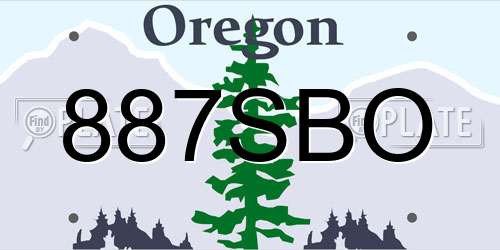 887SBO Oregon License Plate