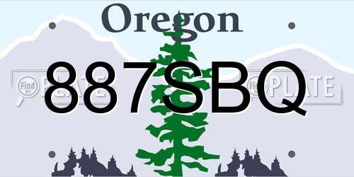 887SBQ Oregon License Plate