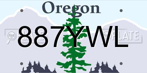 887YWL Oregon License Plate
