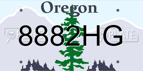 8882HG Oregon License Plate