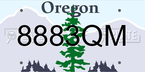 8883QM Oregon License Plate
