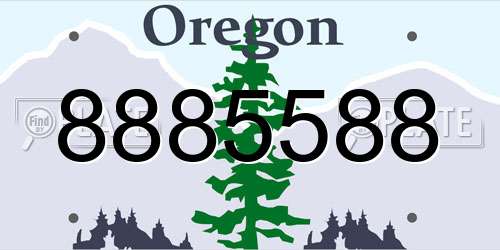 8885588 Oregon License Plate