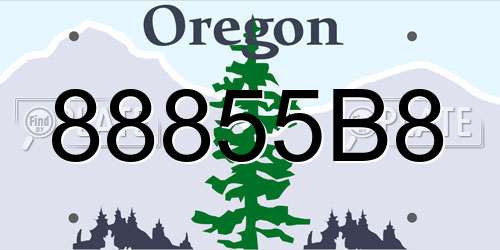 88855B8 Oregon License Plate