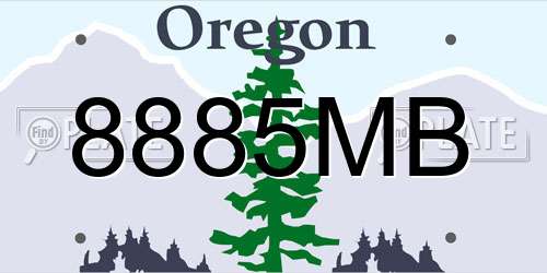 8885MB Oregon License Plate