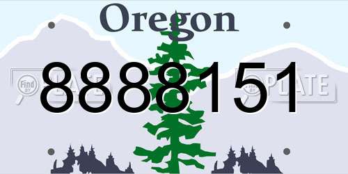 8888151 Oregon License Plate