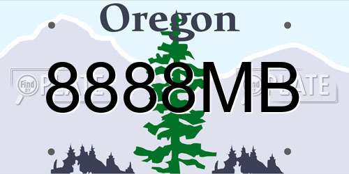 8888MB Oregon License Plate