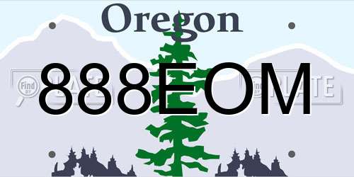 888EOM Oregon License Plate