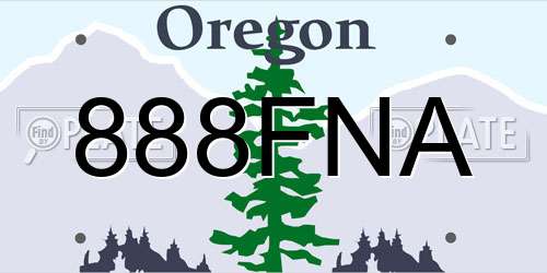 888FNA Oregon License Plate