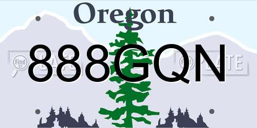 888GQN Oregon License Plate