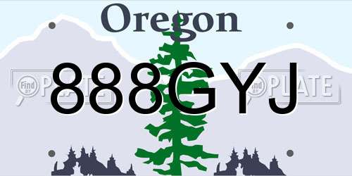 888GYJ Oregon License Plate