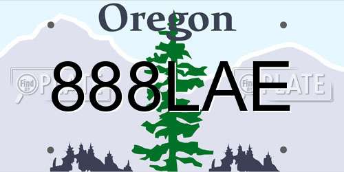 888LAE Oregon License Plate