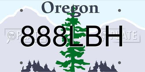 888LBH Oregon License Plate