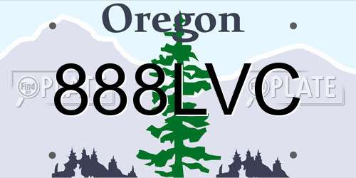 888LVC Oregon License Plate