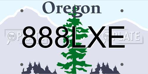 888LXE Oregon License Plate