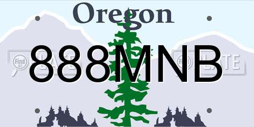 888MNB Oregon License Plate