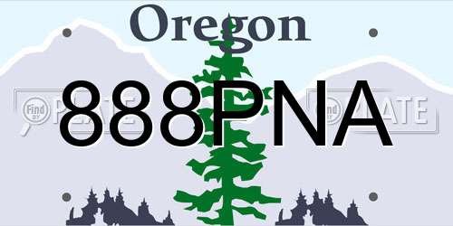 888PNA Oregon License Plate