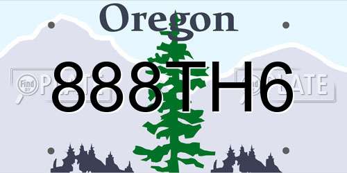 888TH6 Oregon License Plate