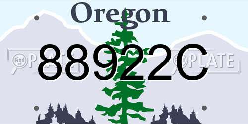 88922C Oregon License Plate