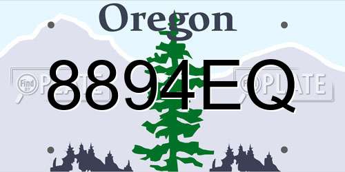8894EQ Oregon License Plate