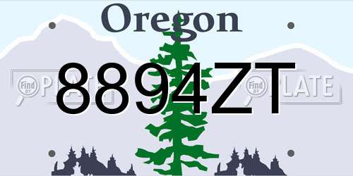 8894ZT Oregon License Plate